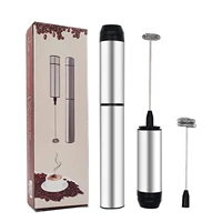 stainless steel milk frother battery operated hand frother electric foam maker with powerful motor easy to clean multifunctional