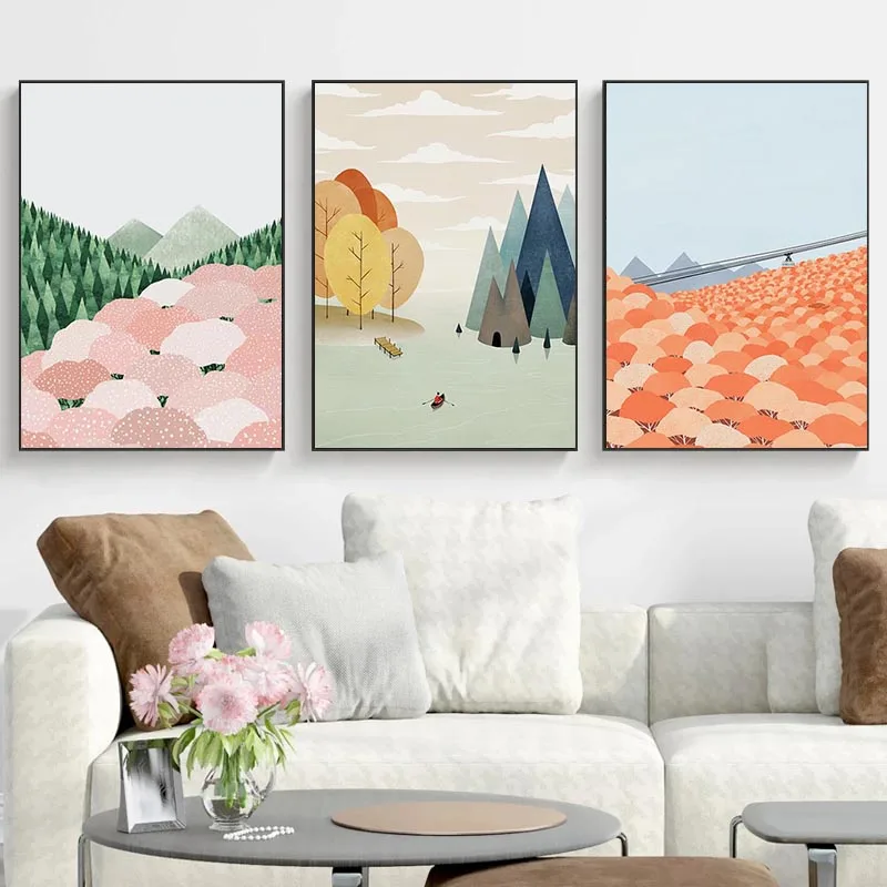 Абстрактный пейзаж постер современное искусство Настенная картина современная