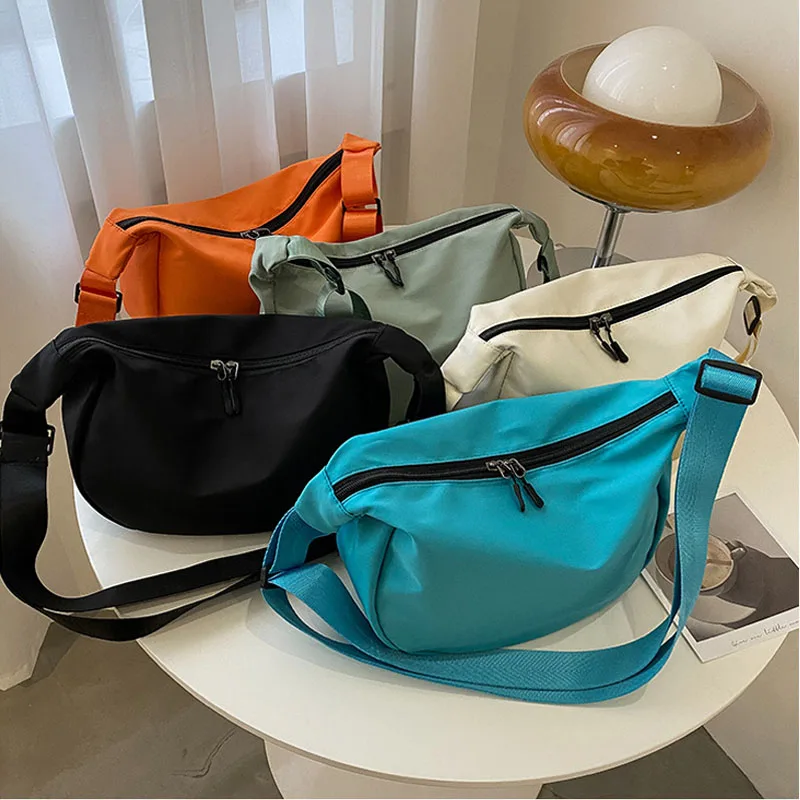 

New Solid Color Chest Bags For Women Large Capacity Travel Crossbody Female Half Moon Belt Bag Ladies Daily Fanny Packs Hobos