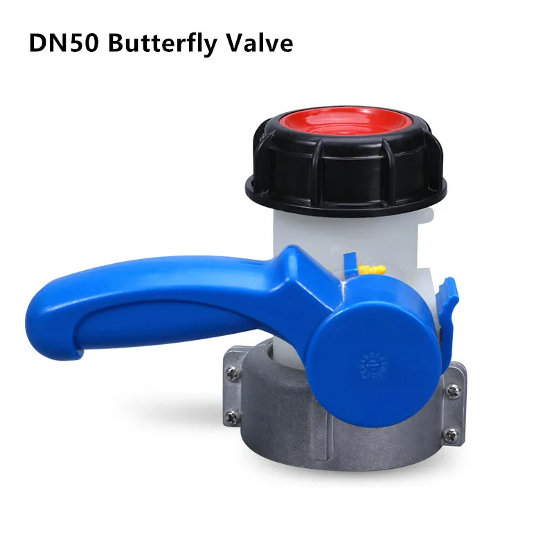 

DN50 Butterfly Valve for IBC Tote Tank 75mm Water Adapter for 1000L water Container Polypropylene Replace valve