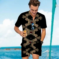 summer shirt for men beach shorts man sets printed shirts casual suit men two piece outfit set mens clothes button sportswear