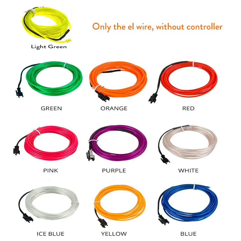 

YORYZENG Гибкая светодиодная лента EL Wire 5V 3V 12V