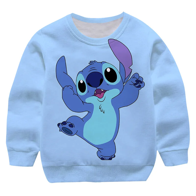 

Kids Boys Girls Disney Stitch Sweatshirts Cartoon Boys Girls Autumn Winter Hooded Toddler Long Sleeve Stitch Clothes Sweaters