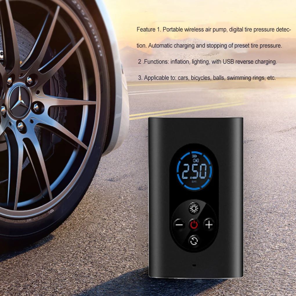 

Bike Tire Pump Portable Wireless Inflator Air Compressor Automotive