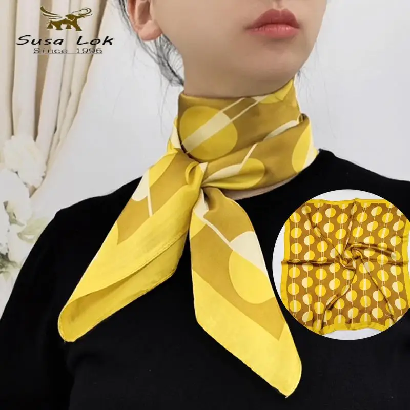 

2022 New Women Silk Scarf Square Headband Foulard Lady Shawls Wraps Print Office Small Neck Scarves Kerchief Bandana Pashmina