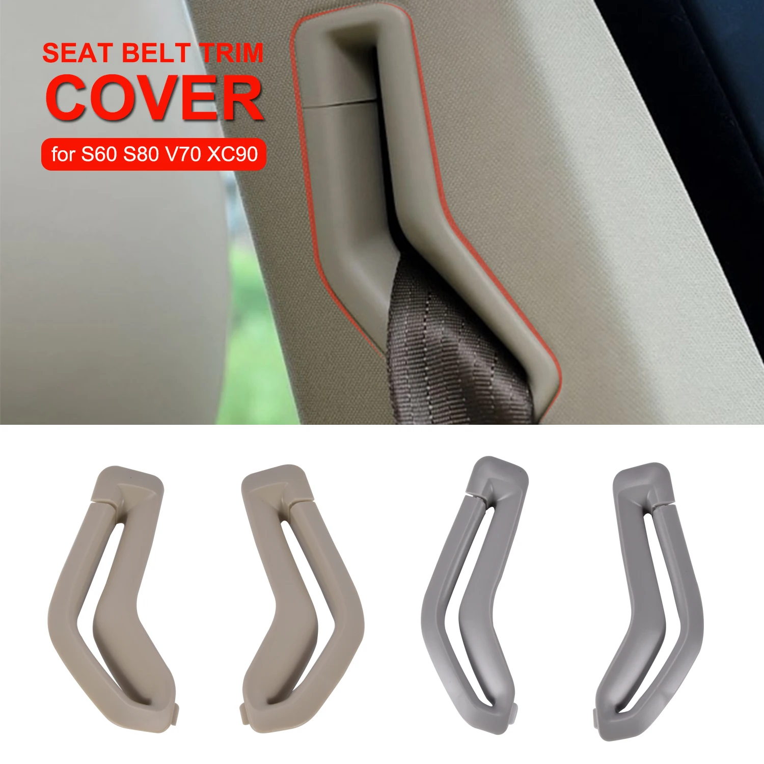 

For Volvo S60 S80 V70 XC90 Seat Belt Retractor Guide Ring Belt Selector Gate Seat Belt Trim Cover Left Right 39885877