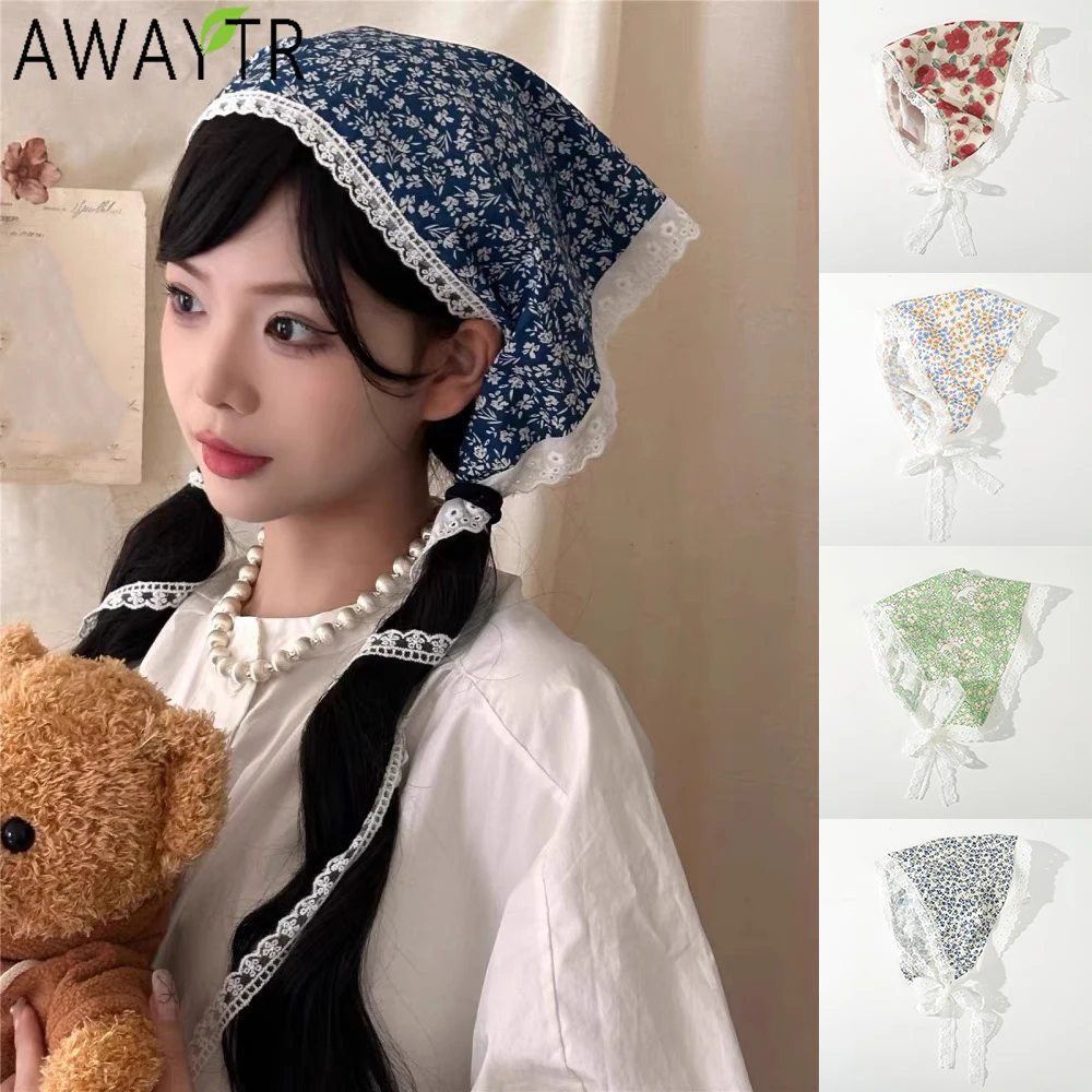 Женский однослойный шарф-повязка AWAYTR Весенняя Бандана с рисунком