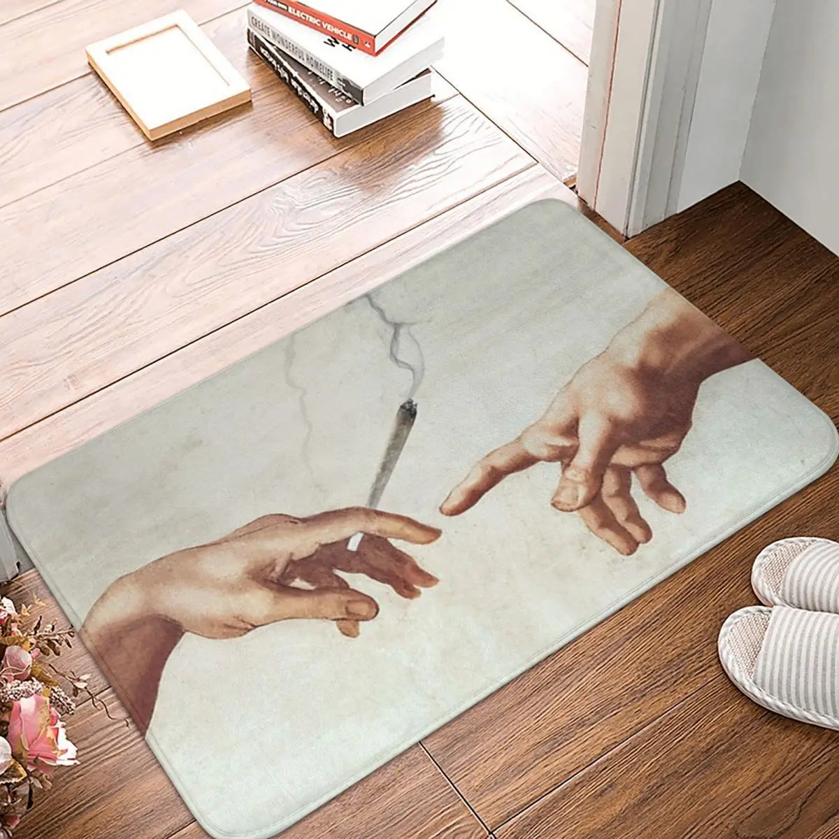 

Adam And The God Carpet, Polyester Floor Mats Customizable Doorway Gifts Mats Mats Customizable