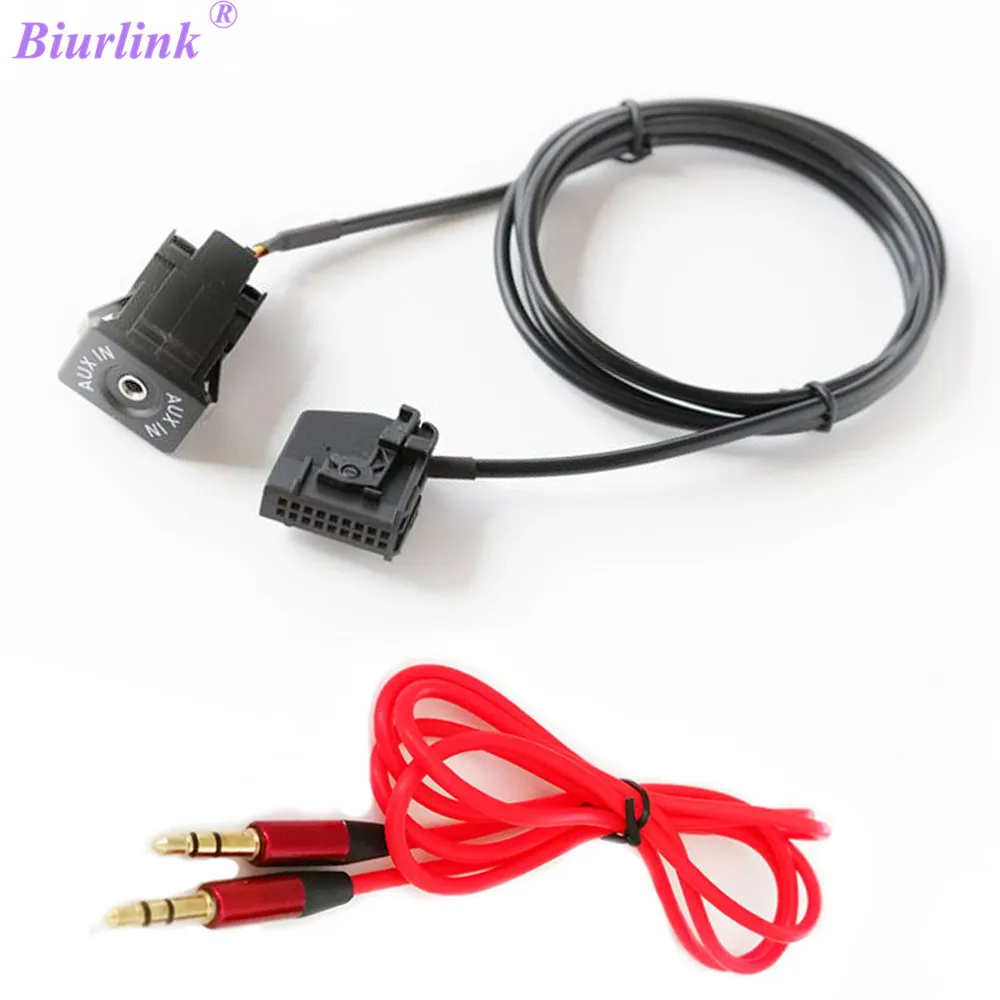 Biurlink Car Audio AUX-In Switch AUX Cable Adapter 18Pin Plug for VW Audi MFD2 RNS2 |