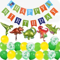 sursurpirse dinosaur foil balloon banner honeycomb ball coconut volcano ornaments for kids 1st 2nd 3rd birthday party decoration