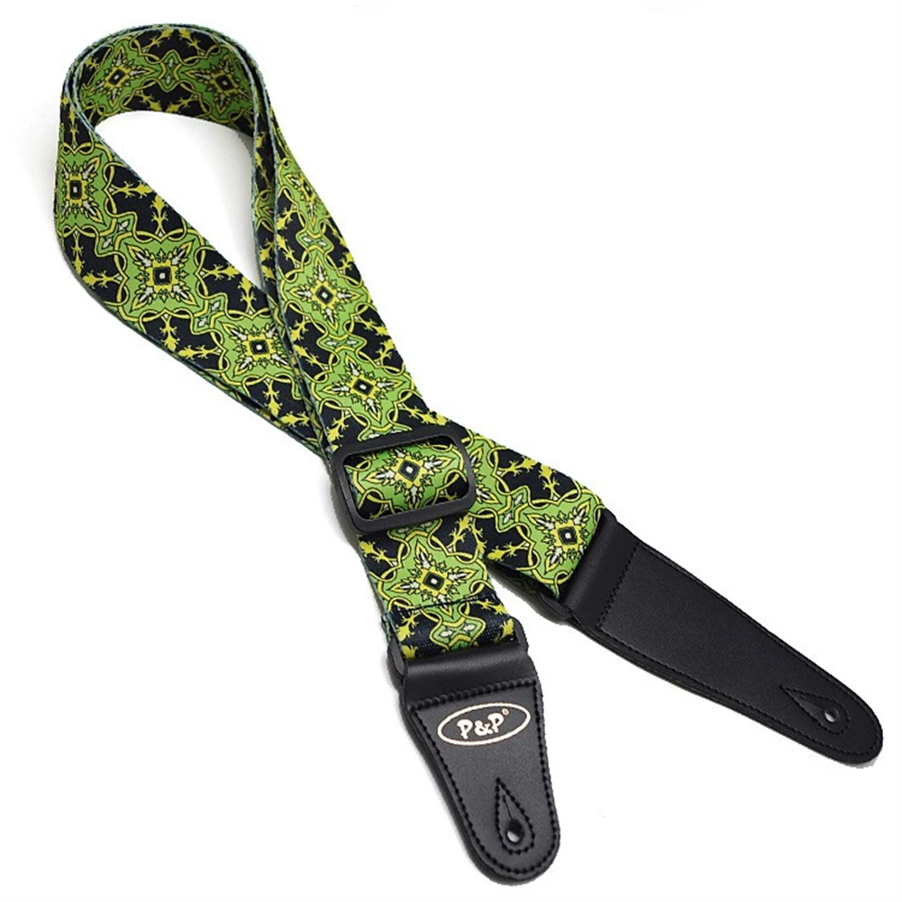 

Adjustable Polyester Folk Vintage Style Acoustic Electric Guitar Strap Bass Belt PU Leather Belts Acoustic Bass Accessories