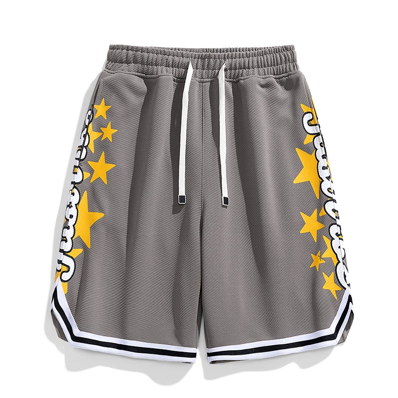 

Men and Women with The Same Paragraph Loose Sports Splicing Versatile Models Summer Mens Casual Pants Shorts Five-point Pants