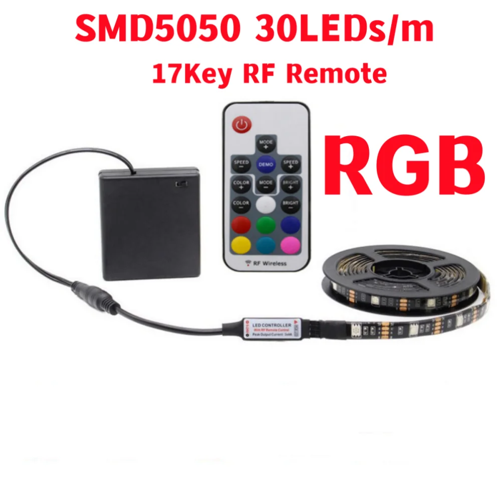 

GAHADA RGB LED лента 5В 30/60LED/м, водонепроницаемая, с пультом ДУ