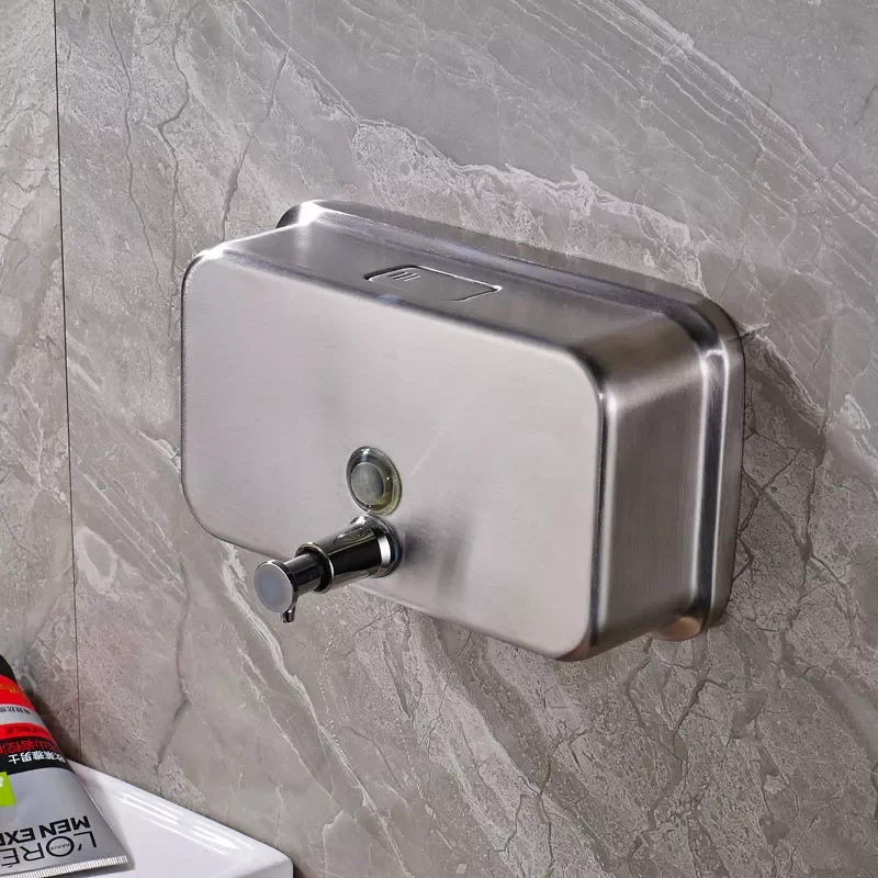 

Stainless Steel Wall Mounted Bath Shampoo Cream Holder Bottle Bathroom 1000ML Boxes Soap Dispenser Free Shipping