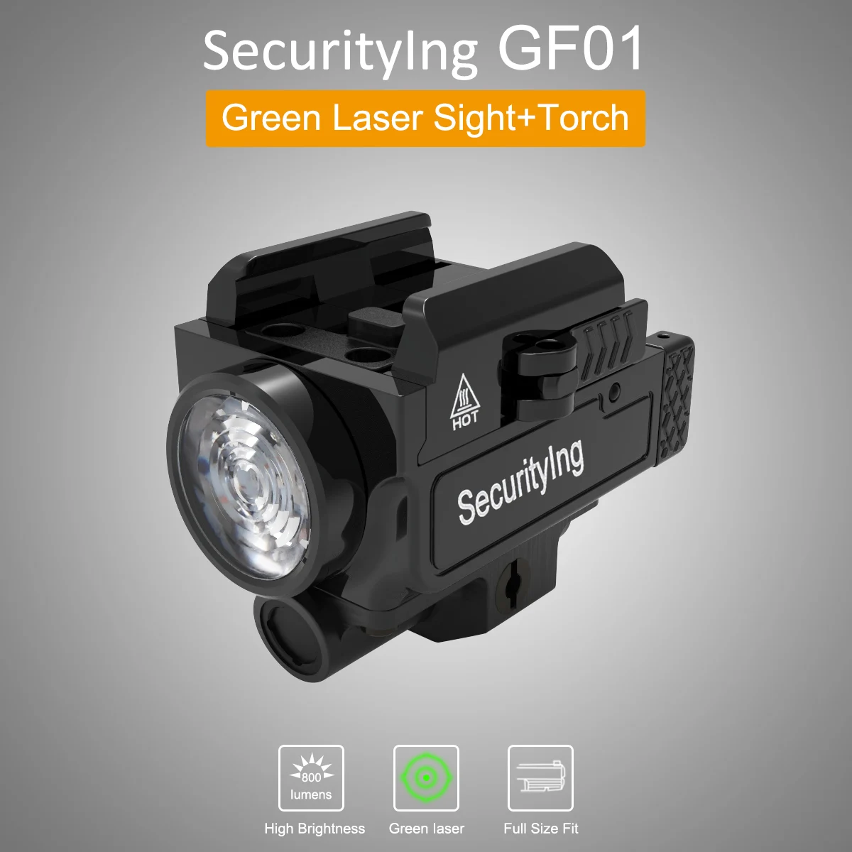 

Светфонарь лазерный SecurityIng для пистолета, 800 лм, зарядка от USB для Glock 17/19/20/22/23 Taurus g2c/g3