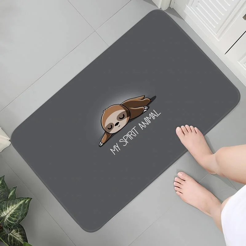 

Washable Mats Carpet Entrance Soft Rug Doormat Living Room Memory Foam Caffeinated Sloth Animal Parlor Mat Mat bedside Bath Mats