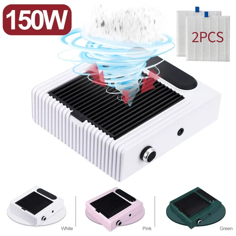 

150W Nail Vacuum Cleaner Dust Absorber Fan for Manicure Pedicure with 2 Filters Professional Nail Dust Collector for nails Salon