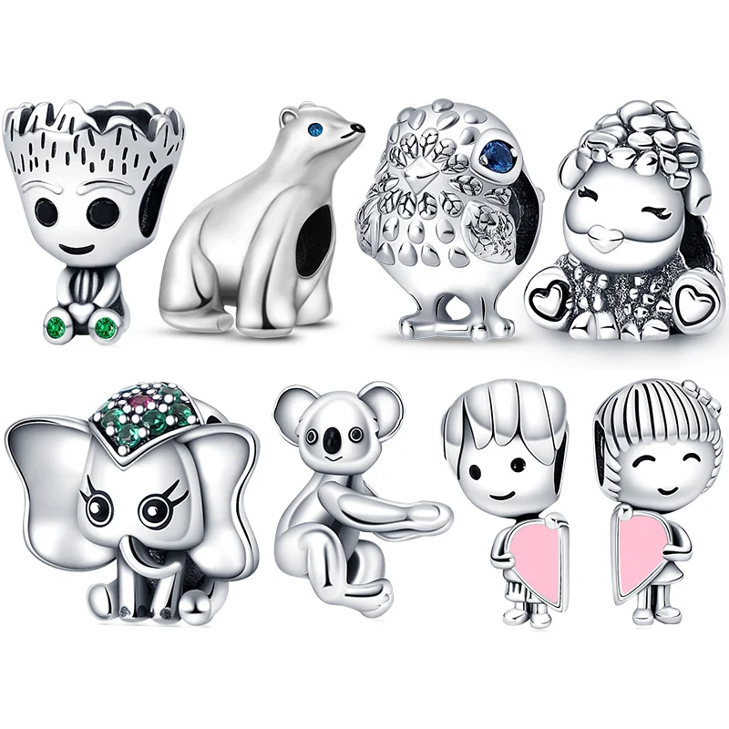 

Polar Bear And Little Sheep Charms Beads Fit Original Pandora 925 Silver Bracelet For Women DIY Jewelry Making Fashion Gift