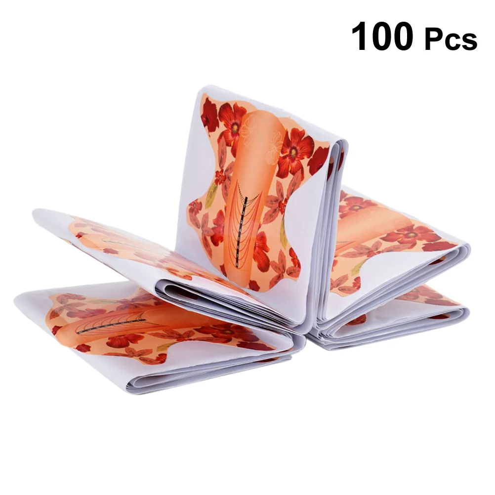 

100 Pcs Nail Guide Form Accesories Accessories Gel Manicure Tool Forms Green