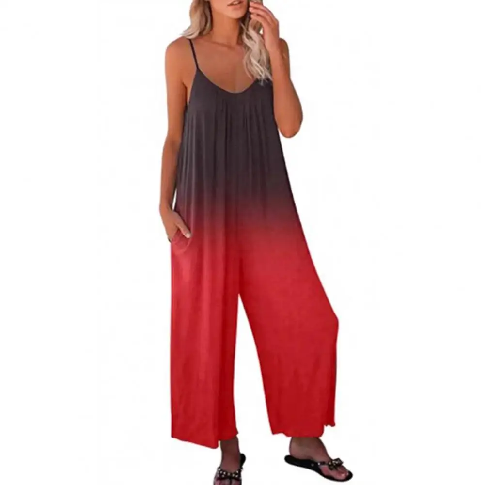 

Простой Модный женский комбинезон на бретельках, повседневный Свободный комбинезон с широкими штанинами, уличная одежда, комбинезон на подтяжках, Свободный комбинезон
