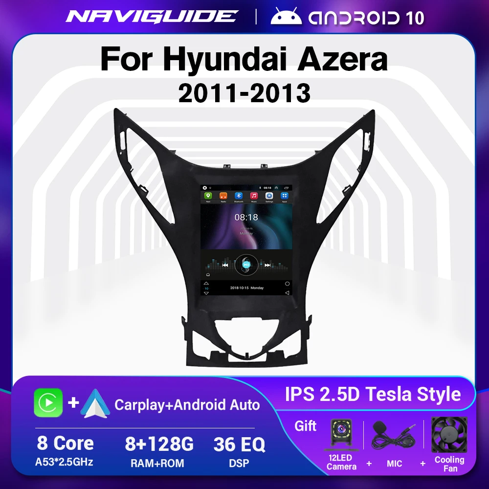 

Автомобильный радиоприемник IDE, экран в стиле Теслы для Hyundai Azera 2011-2013, Android, Автомобильный мультимедийный плеер, GPS-навигация, головное устрой...