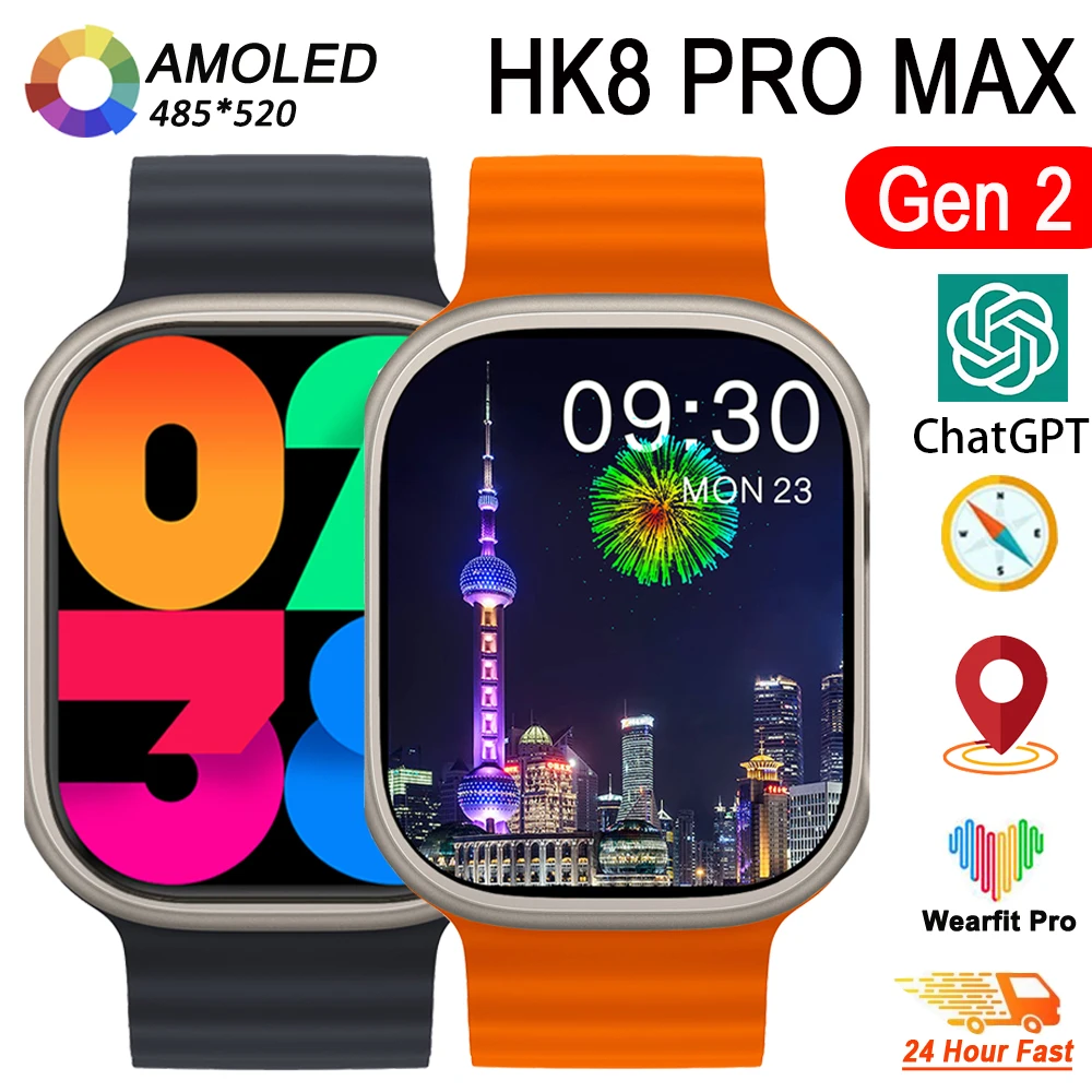 

Смарт-часы HK8 Pro Max Gen 2 Ultra, новинка 2023, Смарт-часы AMOLED диаметром 49 мм, Версия 8, с компасом, измерением кровяного давления, Смарт-часы Pk Hello Watch Ultra Hk9