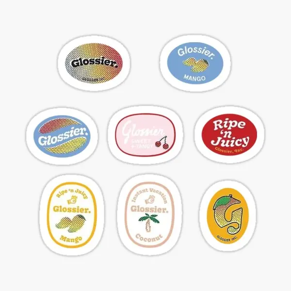 

Наклейки с фруктами Glossier, 5 шт., наклейки для ноутбука, стены, дома, бампера, гостиной, Смешные бутылки для воды, фон с мультяшным рисунком