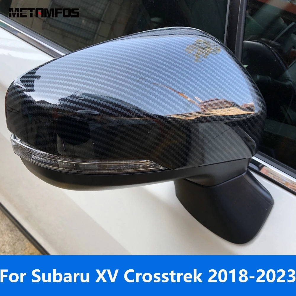 

Rearview Mirror Cover Trim For Subaru XV Crosstrek 2018-2022 2023 SUV Carbon Fiber Side Door Mirorr Protector Car Accessories
