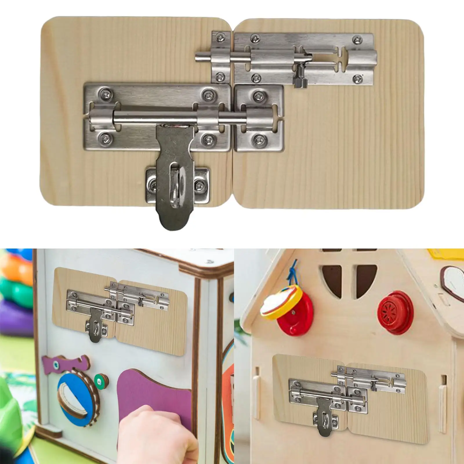 

Wooden Sensory Busy Boards Accessories Latch Panel Educational Wooden Toys Fine Motor Skill DIY Math Montessori Board Accessory