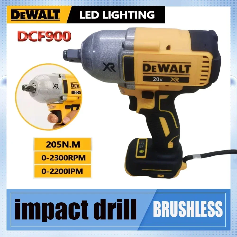 Фото Комплект DEWALT DCF900 Бесщеточный беспроводной ударный гайковерт с высоким крутящим моментом 1/2 дюйма, 1396N. M, зарядное устройство для электроинструмента DEWALT 20 В №5