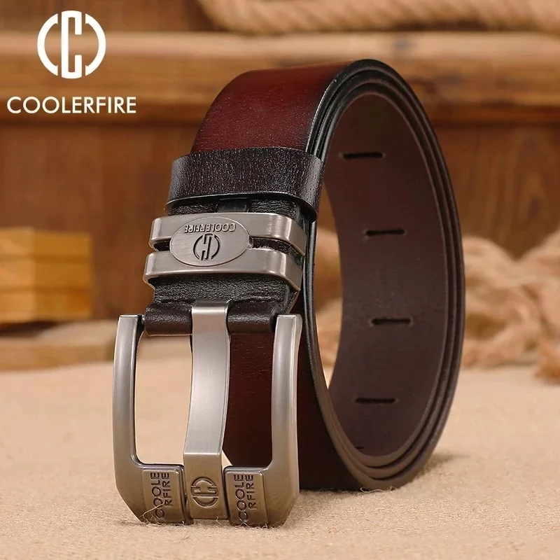 Men Genuine Leather Belts Cowboy Wide High Quality Buckle Belts for Men Brand Luxury Leisure Vintage Jeans Strap HQ225