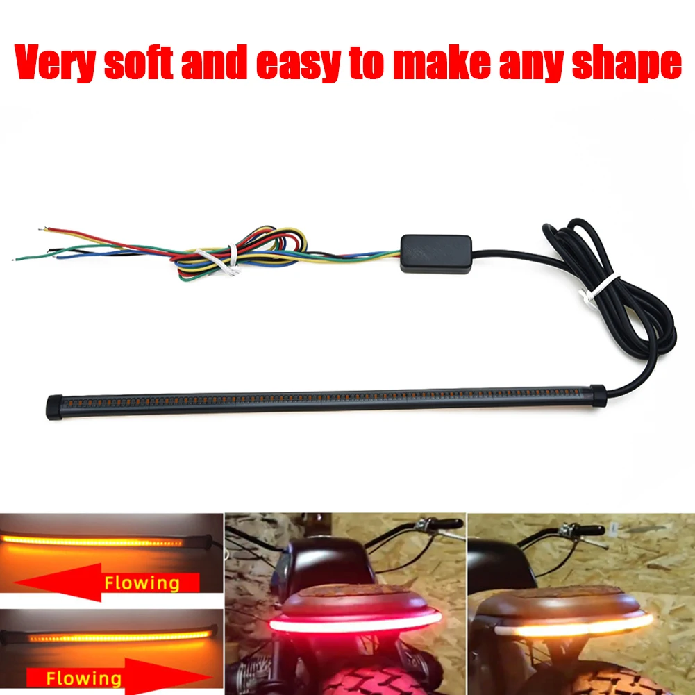 

Motorcycle DC 12-24V 8000 K Sequential Switchback Flowing LED Tail Brake Turn Signal Strip Lights LED Light Strip