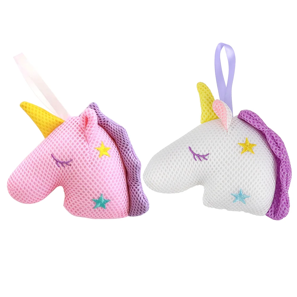 

2 Pcs Kids Toys Girls Unicorn Bath Mesh Ball Ballet Bunny Shower Brush Pp Cotton