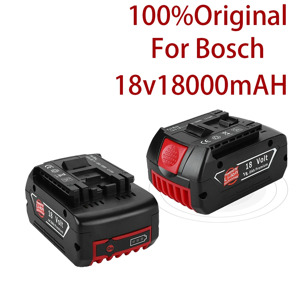 

2021 18V 18000mah Rechargeable Battery For Bosch 18V Battery Backup 6.0A Portable Replacement For Bosch BAT609 Indicator light