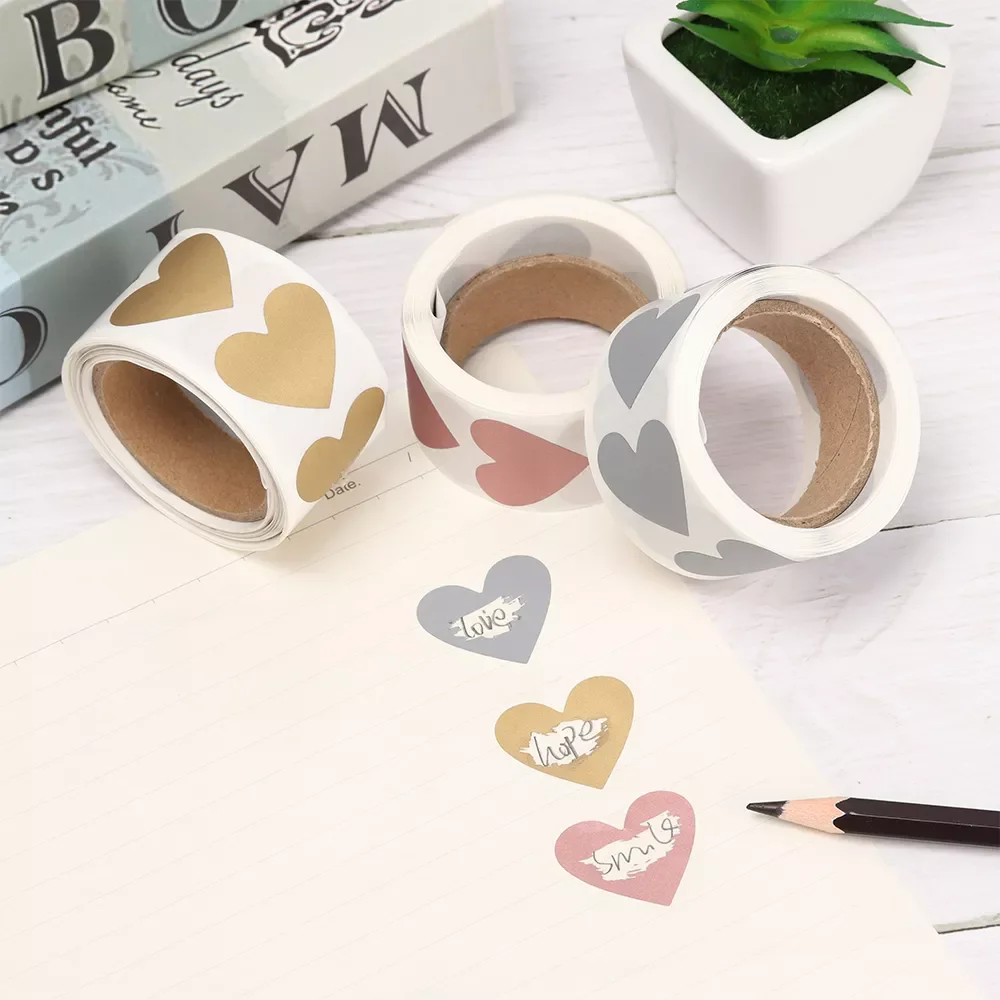

300 PCs Love Heart Shape Scratch Off Stickers Silver/Gold/Rose Gold Adhesive Paper Labels for Home Decor Game Secret Code Cover