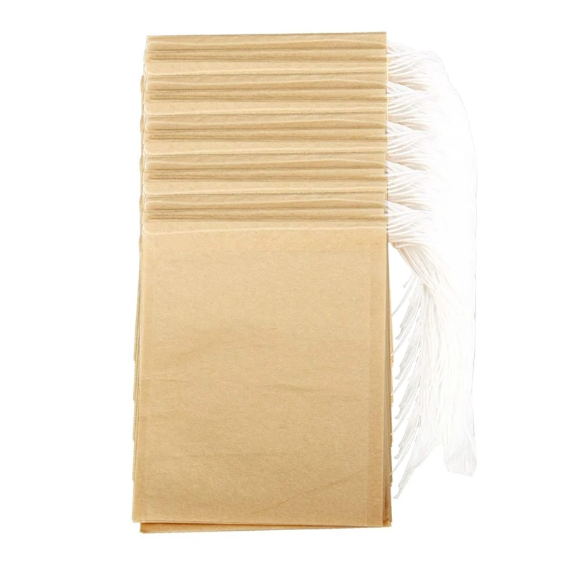 

300PCS Tea Filter Bags, Disposable Paper Tea Bag With Drawstring Safe Strong Penetration Unbleached Paper For Loose Leaf Tea And