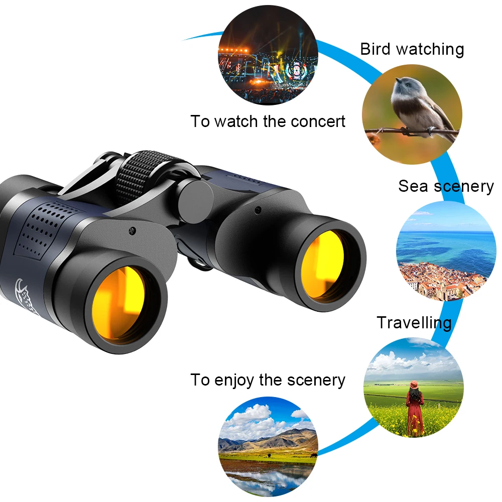 APEXEL High Clarity Telescope 60X60 Binoculars 10000M High Power BAK4 Optics For Outdoor Hunting Professional Optical Binocular