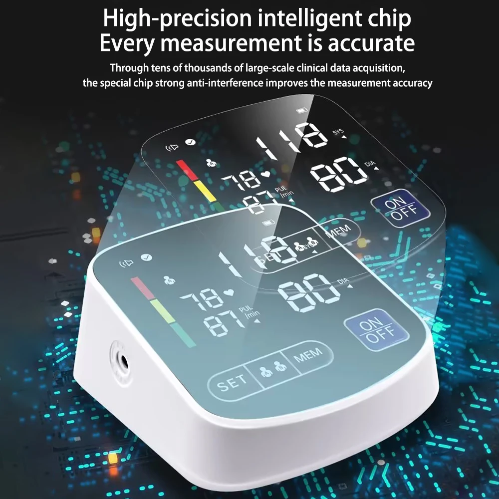 Цифровой монитор артериального давления большой светодиодный дисплей тонометр