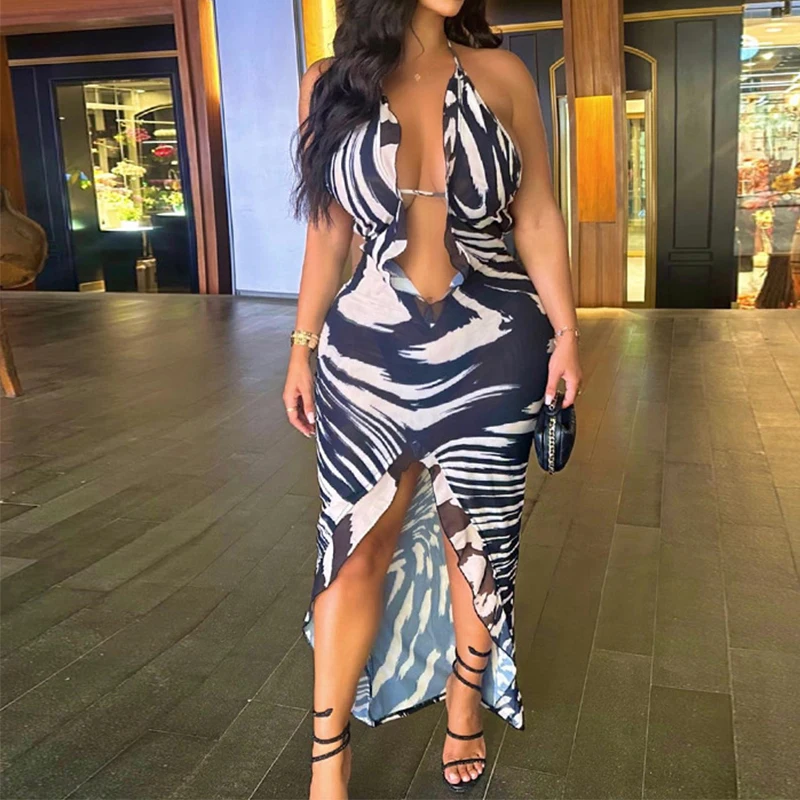 Женское платье средней длины OMSJ пикантное модное облегающее с открытой спиной