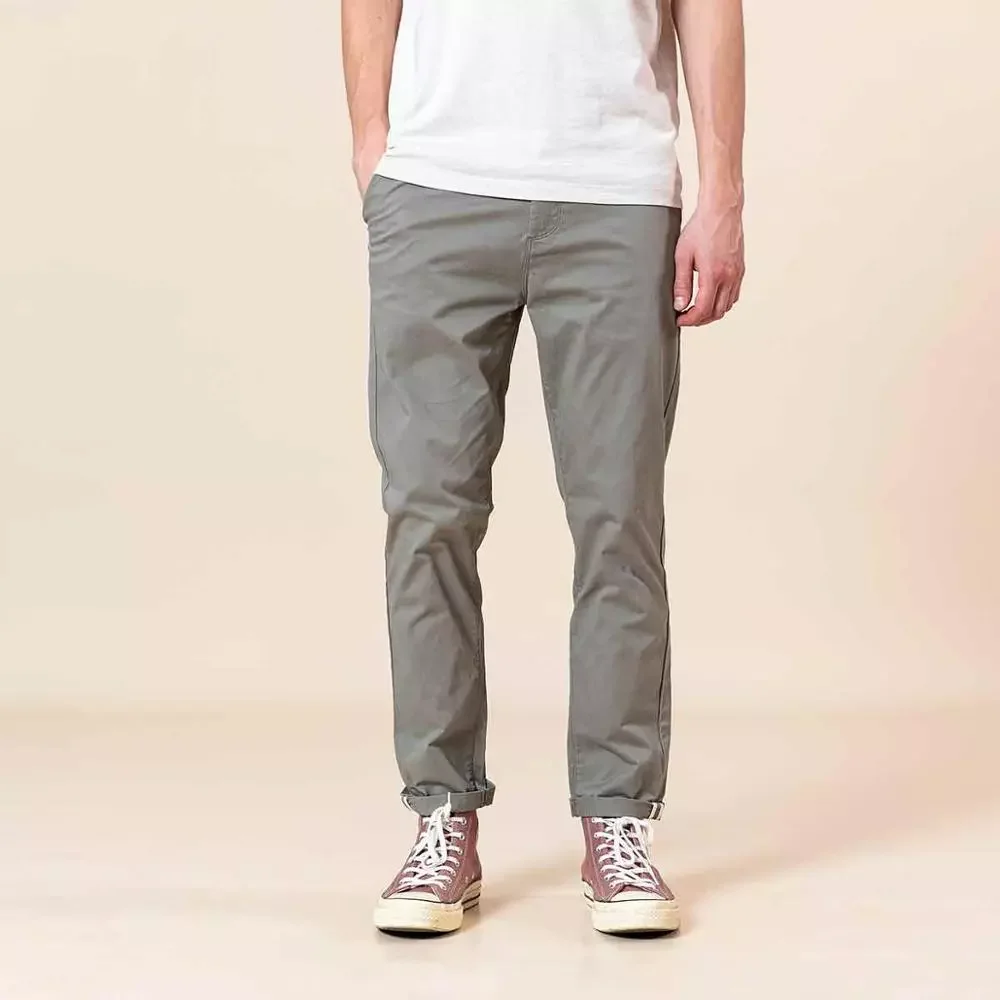 

2022 Spring Summer New Slim Fit Tapered Pants Men Enzyme Washed Classical Chinos Basic Plus Size Trousers SJ150482