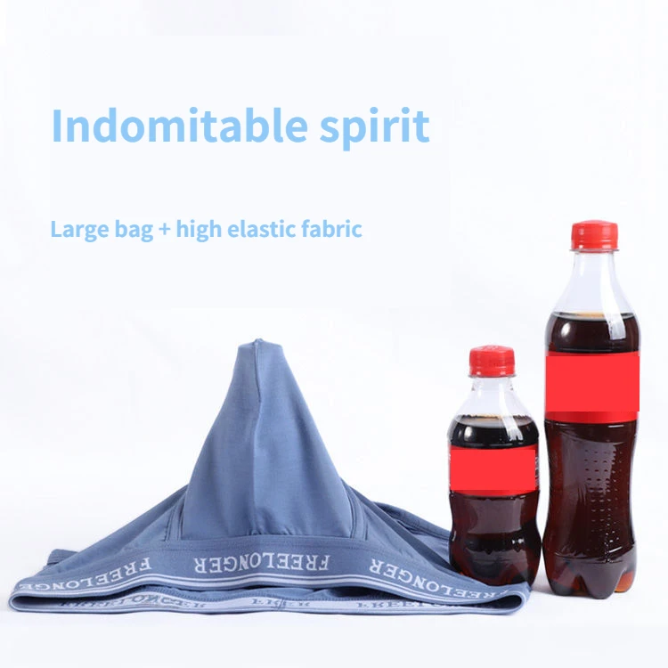 Man Breathable Long Underwear with Super Big Penis Pouch Cotton Ultra-Low Boxers Bulge Dick U-Convex Brief Thermal Sexy Lingerie