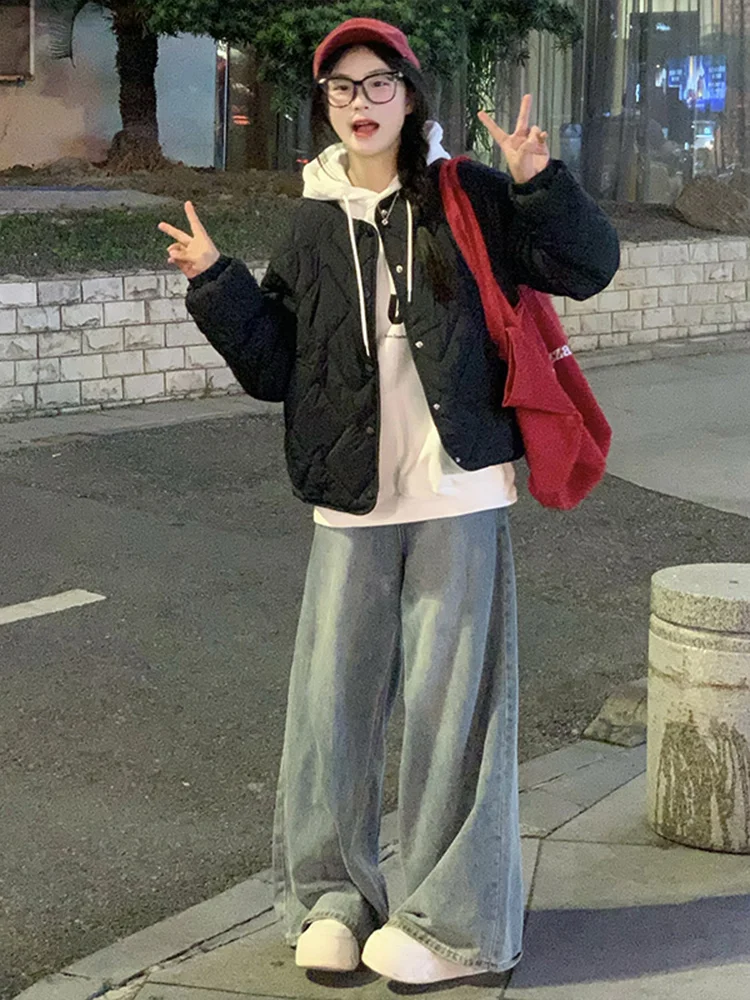 Осень-зима 2024 новая легкая стеганая куртка на хлопковой подкладке женская