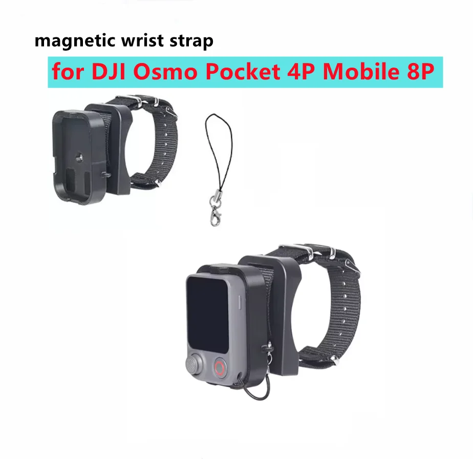 Фото Регулируемый держатель для пульта дистанционного управления DJI Pocket 4 Pro/Mobile 8P с поворотным быстросъемным магнитным ремешком на запястье №1