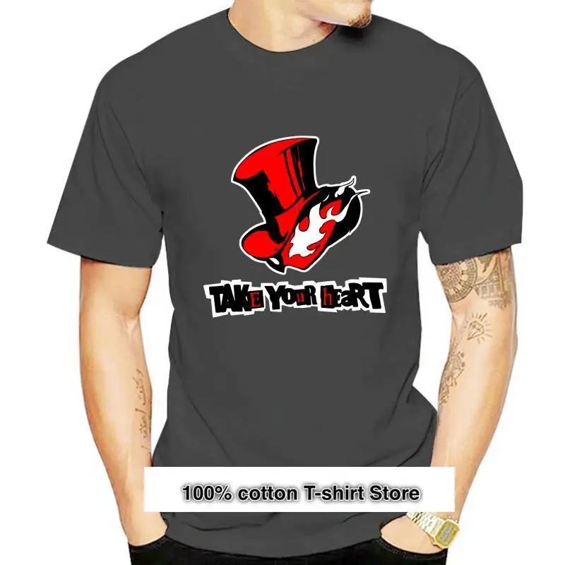 

Camiseta negra «Take Your Heart Persona 5», playera negra S-6XL, Megami Tensei