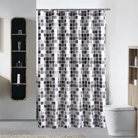 waterproof shower curtain with 12 hooks mosaic printed bathroom curtains polyester cloth bath curtain for bathroom decoration