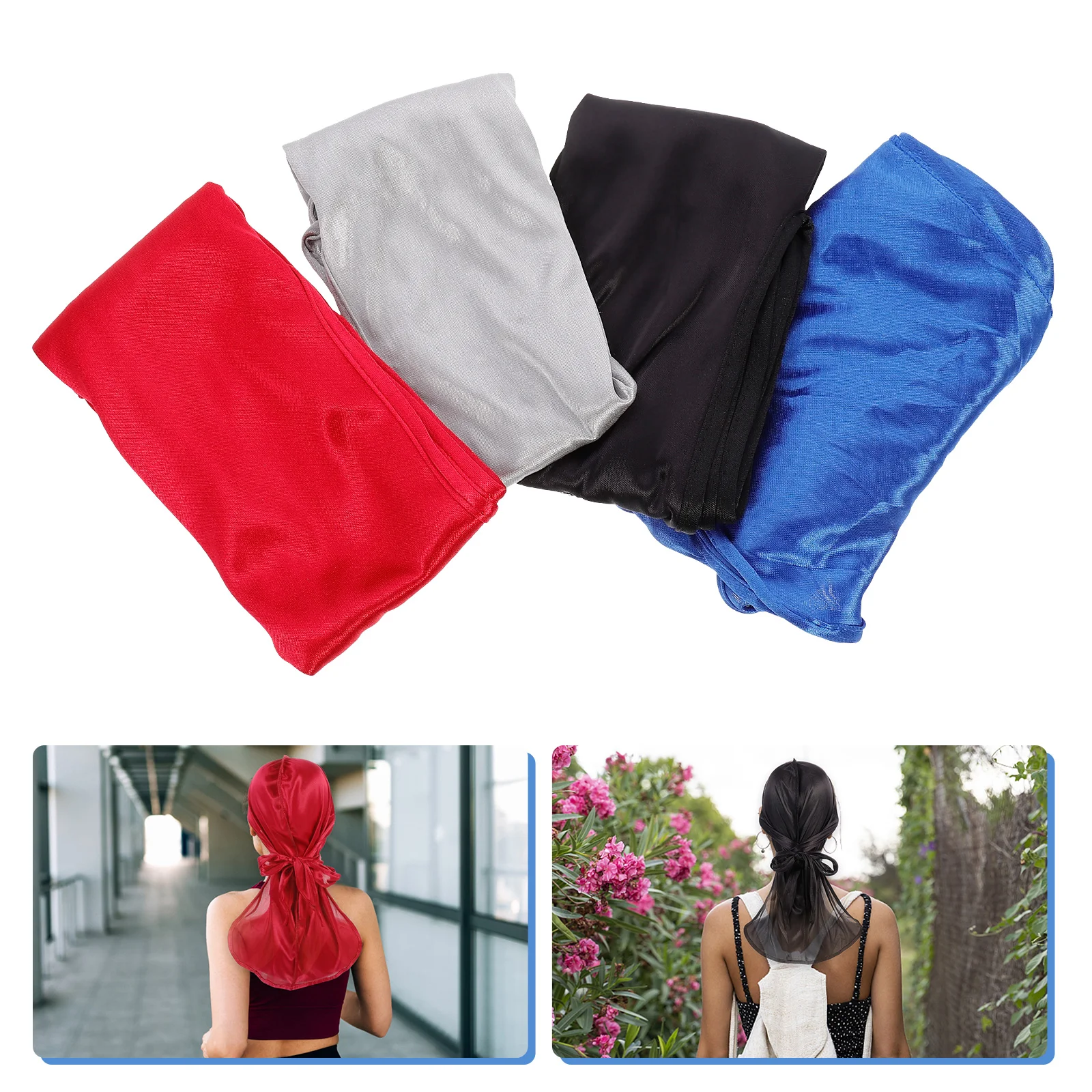4 шт. шелковый длинный хвост Durag эластичный платок дышащая шапка пиратский тюрбан
