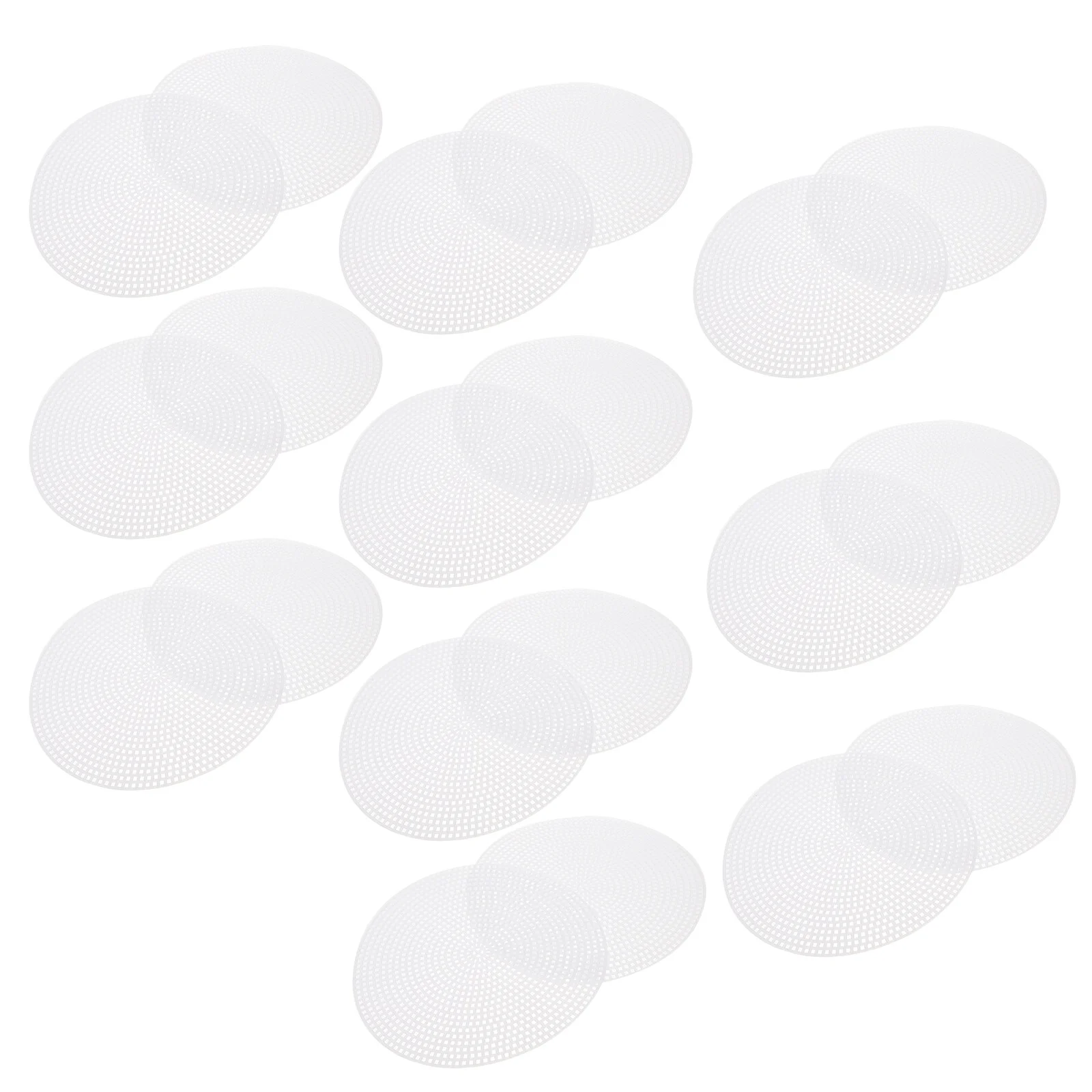 

Round Cross Stitch Grid Plate: 20pcs Embroidery Mesh Sheet 3D Manual DIY Mesh Piece Bag Bottom Liner Board for DIY Use 14. 7cm