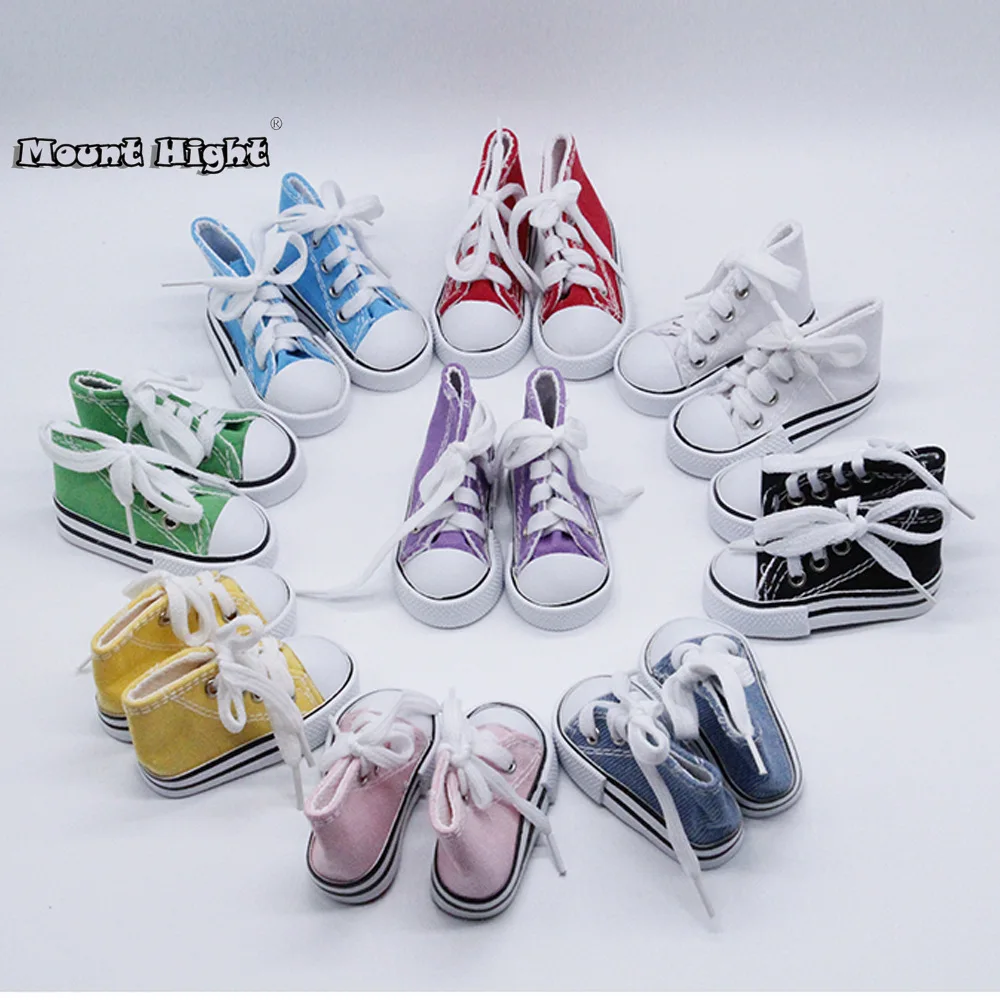 

BJD Accessories 7.5cm 1/4 Doll Shoes Handmade Shoes For Dolls Mini Canvas Shoelace Doll Accessories Casual Toy Gift For Children