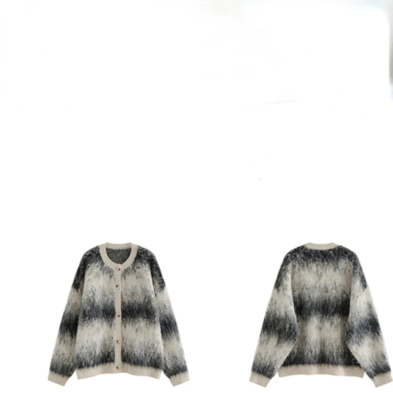 New Korean Style Loose and Lazy Style Knitted Coat Fall and Winter Outer Wear Sweater Cardigan Mid-Length Women's