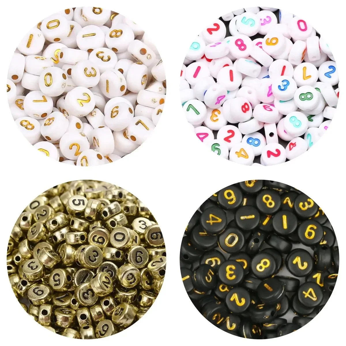 Акриловые Бусины С Цифрами 100-500 Шт. Круглые Плоские Бусины-разделители Для
